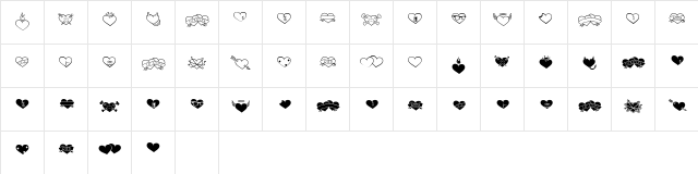 HeartBreaker BTN Regular  glyph index