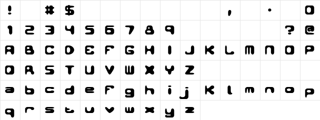 Bold Matt Regular  glyph index