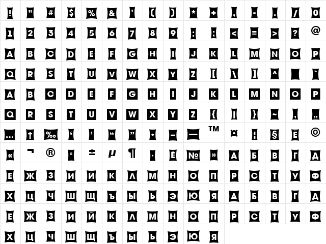 a_AvanteTitulCmFsh Regular  glyph index