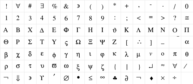 JimmyG Regular  glyph index