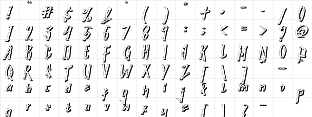 Samureix Extrude  glyph index