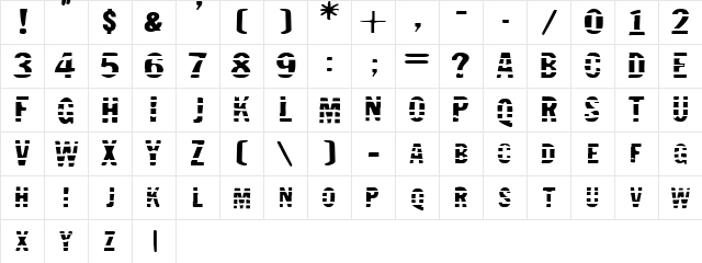 Jailbird Normal  glyph index