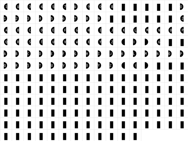 WhitneyIndexBlack RoundLt2  glyph index