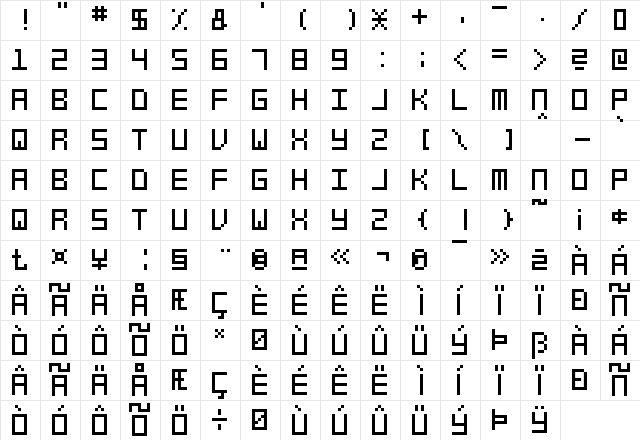 swfit_slm_fw Regular  glyph index