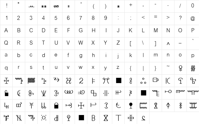 JG Vai A Regular  glyph index