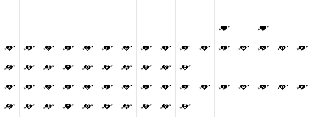 Cupid Attack Regular  glyph index