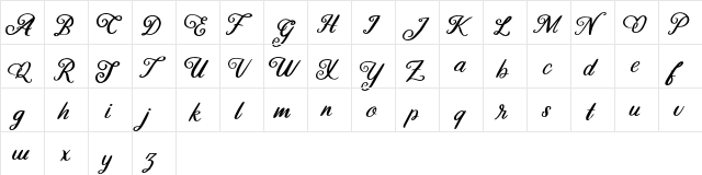Ollson FREE Regular  glyph index