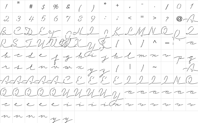 Carefour Regular  glyph index