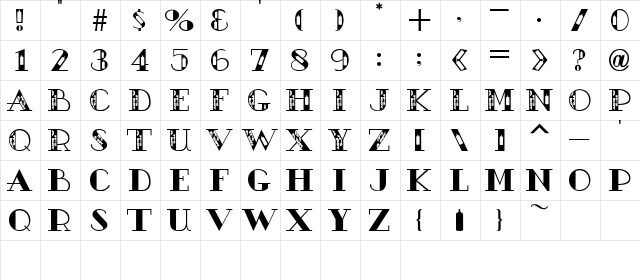 AC2-It'sABoy Regular  glyph index