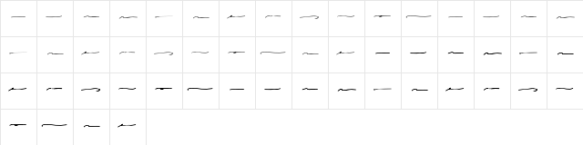 alabama swash Regular  glyph index