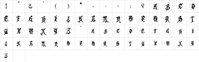Apollyon!" Regular  glyph index