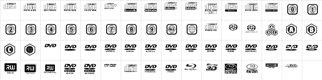 Optical Disc Symbols RJB Regular  glyph index
