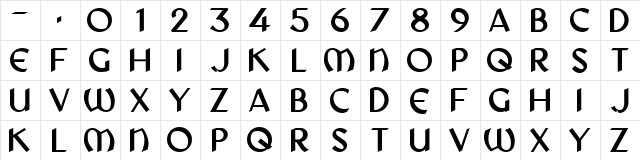 RemcoEuropia XPDF Regular  glyph index