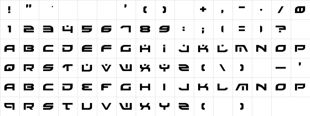 Battlefield Regular  glyph index