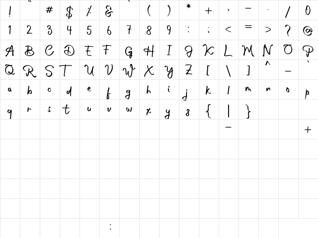 Philosophy Regular  glyph index