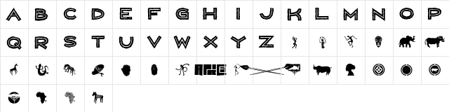 WILD AFRICA Regular  glyph index