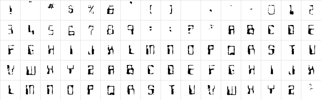 Ninteen 77 Regular  glyph index