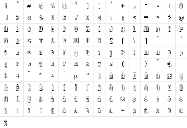 Winston Regular  glyph index