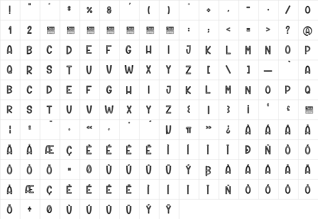 Lemon Sangria_PersonalUseOnly Regular  glyph index