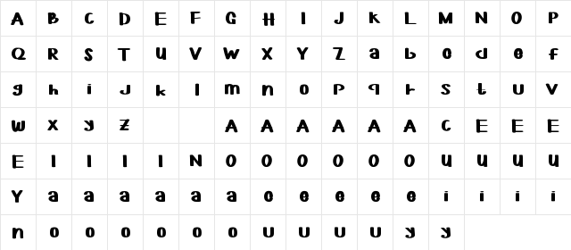 YOFORIA  Demo Regular  glyph index