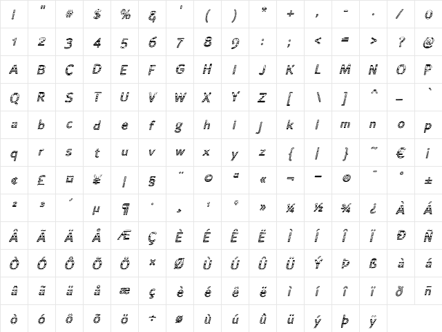 Alum Free Promotional 2 Regular  glyph index