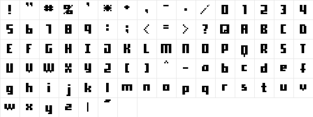9px2bus Regular  glyph index