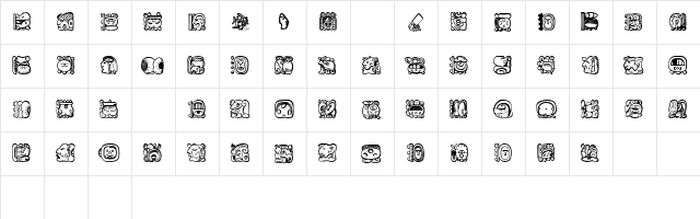 Mayan Dingbats  glyph index