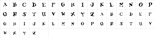 TooCoolSCapsSSK Regular  glyph index