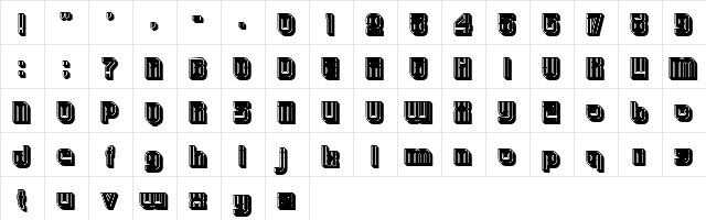 Hunk Filled Regular  glyph index
