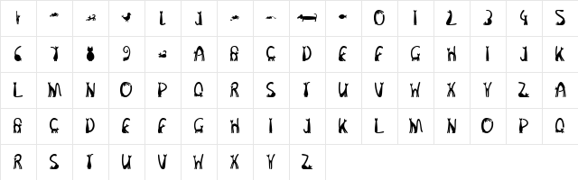 Malinka Regular  glyph index