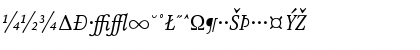 Download AtmaSerifExp-BookItalic Regular Font Uppercase Preview