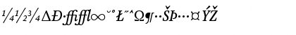 Download AtmaSerifExp-MediumItalic Regular Font Uppercase Preview