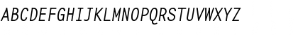 Download BaseMono-NarrowThin ThinItalic Font Uppercase Preview