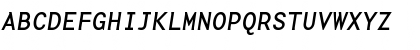 Download BaseMono WideRegItalic Font Uppercase Preview