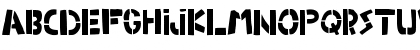 Download WOODCUTTER ARMY (Stencil) Regular Font Uppercase Preview