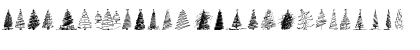 Download Merry Christmas Trees Regular Font Uppercase Preview