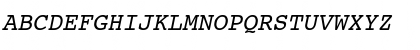 Download CourierYU Italic Font Uppercase Preview