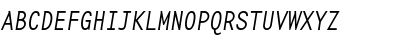 Download BaseMono-NarrowThin ThinItalic Font Uppercase Preview