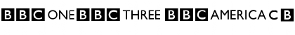 Download BBC Striped Channel Logos Regular Font Uppercase Preview