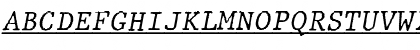 Download JMH Typewriter mono Under Italic Font Uppercase Preview
