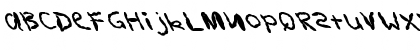 Download FZ HAND 11 MANGLED LEFTY Normal Font Uppercase Preview