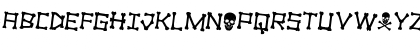 Download xBONES Rotated 2 Regular Font Uppercase Preview