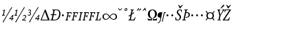 Download AtmaSerifExp-BookItalicMC Regular Font Uppercase Preview