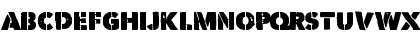 Download Vicious Stencil Regular Font Uppercase Preview