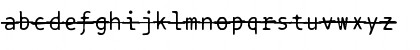 Download BPtypewriteDamagedStrikethrough Regular Font Lowercase Preview