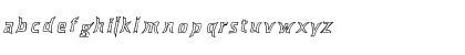 Download Dross05HollowSlanted Regular Font Lowercase Preview