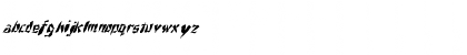 Download FZ UNIQUE 21 MANGLED ITALIC Normal Font Lowercase Preview