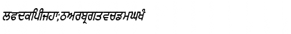 Download GurmukhiLys 010 Italic Normal Font Lowercase Preview