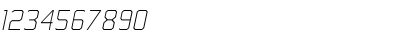 Download 45degrees UltraLight Italic Font Numeric Preview
