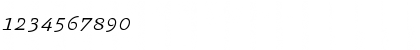 Download Absara TF Light SC Italic Font Numeric Preview
